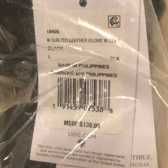 Women’s UGG quilted leather gloves size large new - Picture 4 of 7